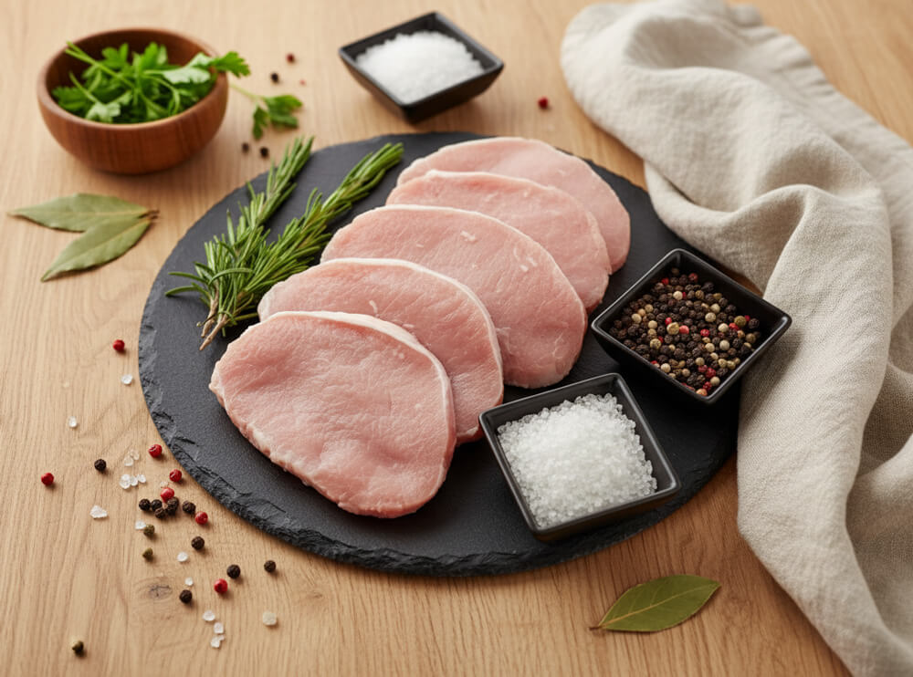 schab ekologiczny pokrojony w kotlety na bitki